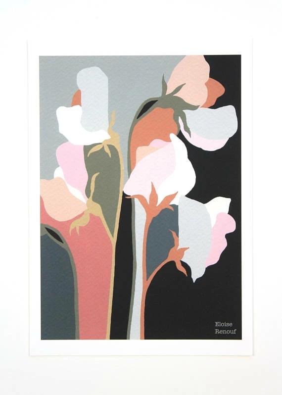 ELOISE RENOUF SWEET PEAS PRINT A3