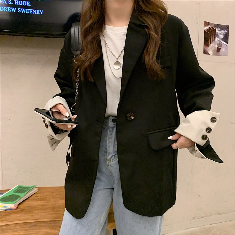 2色 アウター ジャケット レディース 春 個性的 軽い ロング 長袖 Vネック Aライン ブラック ベージュ XL 2XL 3XL 大きいサイズ 大きめ ビッグサイズ ゆったり きれいめ カジュアル