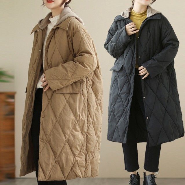 キルティングコート レディース 秋冬 アウター ロングコート フード付き コート 大きいサイズ 3L シンプル カジュアル 通勤 おしゃれ きれいめ 20代 30代 40代 白 黒 秋 冬 ギフト プ