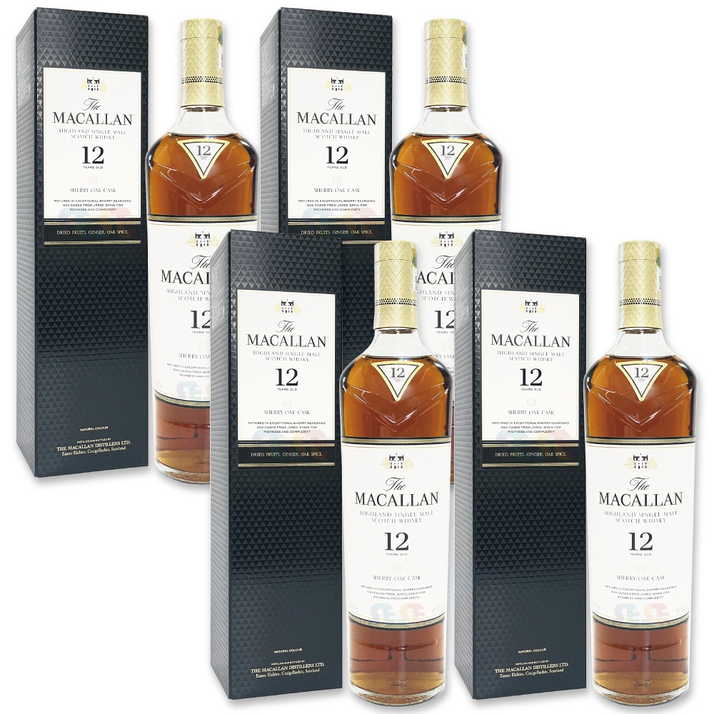 [正規品] ザ マッカラン 12年 シェリーオーク 40度 700ml 4本セット / ギフトBOX入り スコットランド シングルモルトウイスキー お酒