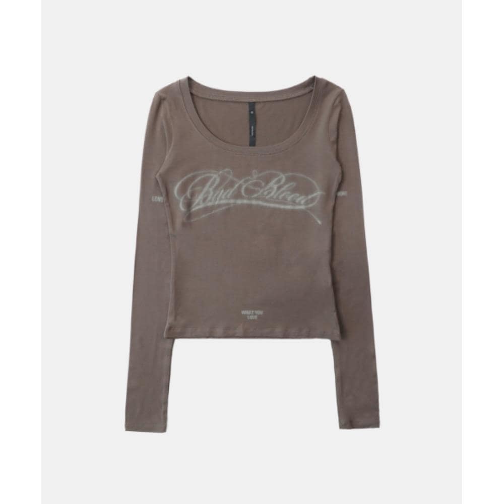 BADBLOOD Dark Classic Scoop Neck Long Sleeve Tobacco w-t