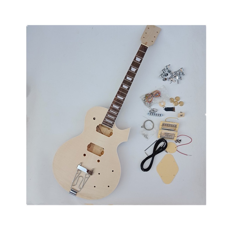 無漆半製品標準エレキギター虎紋楓木皮頂半空心桃花心木琴ボディdiyギターキットBJ292 15,750円