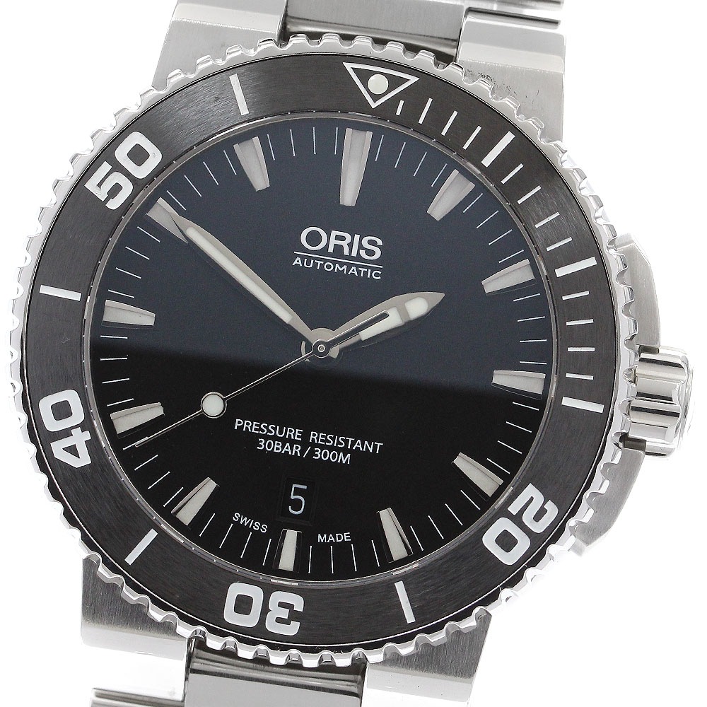 オリス ORIS 01 733 7653 4154-07 4 26 34EB アクイス デイト 自動巻き メンズ 保証書付き_903808【中古】