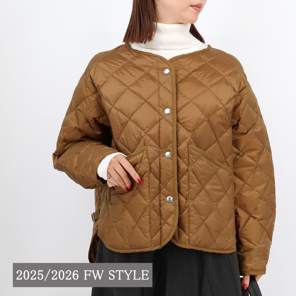 ASTER アスター ノーカラーダウンジャケット LJXA0073014668 キルティング ロゴ　レディース ナイロン アウター コート ブランド