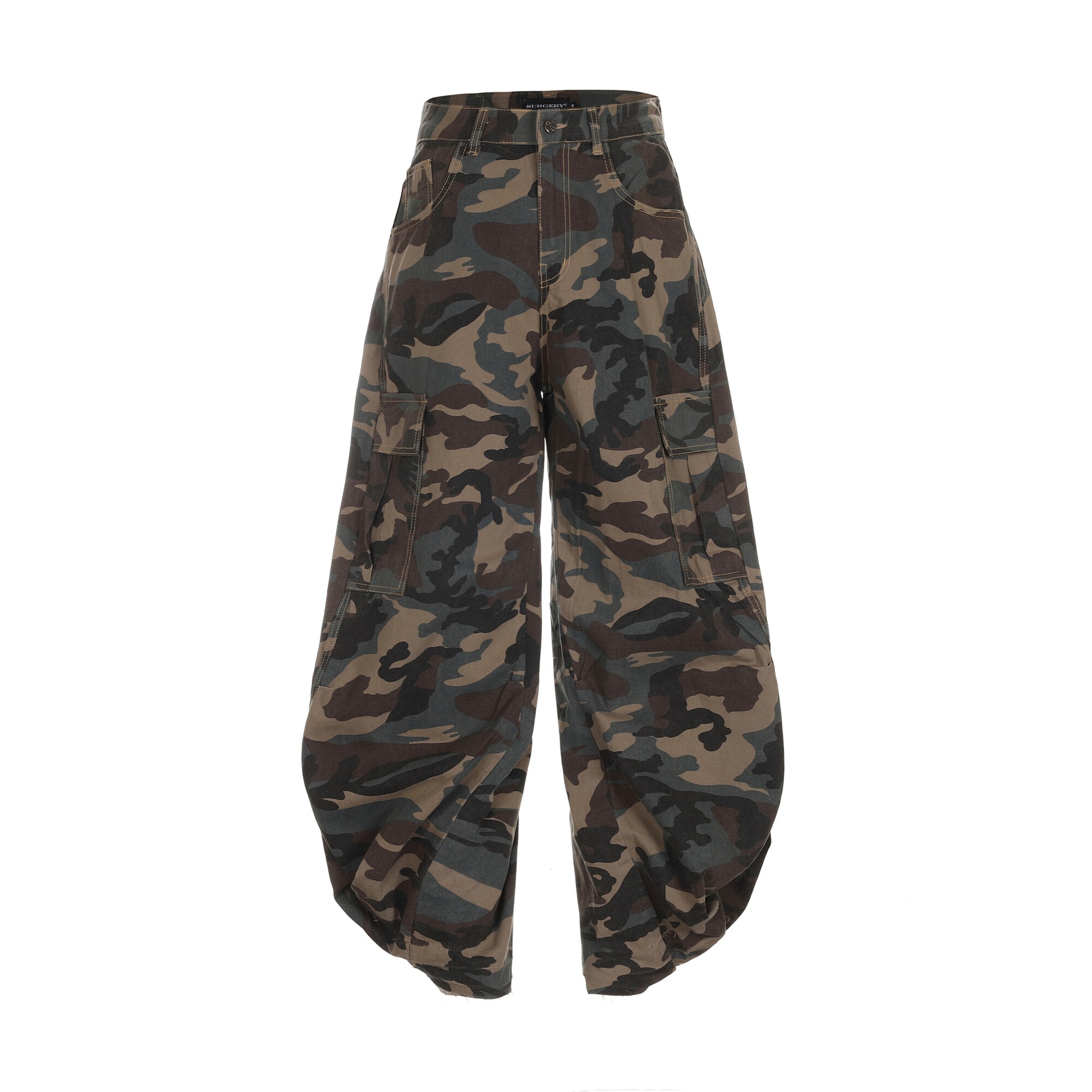 【SURGERY】 SURGERY DOUBLE FOLDING OVER WIDE BAGGY JEANS : CAMO