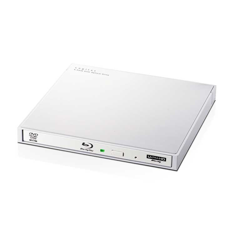ブルーレイドライブ 外付け ポータブル 書き込みソフト付 スリム コンパクト UHDBD対応 ホワイト