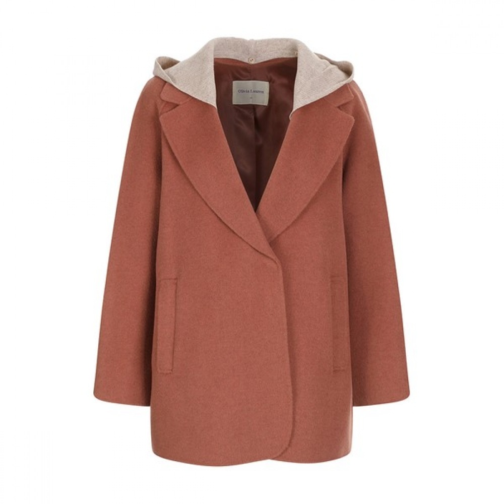 [オリビアローレン] 取り外し可能なフード付きハンドメイドジャケット_Vocfuxs1161