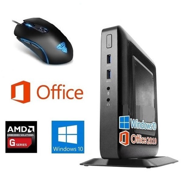 【サポート付き】HP T520 Windows10 コンパクト 大容量メモリー:8GB 大容量SSD:256GB Office 2019 & 最新版 ゲーミングマウス X9 USB有線