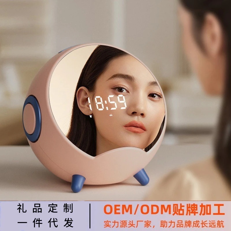 New Planet スマート AI ワイヤレス Bluetooth スピーカー音声ナイトライト目覚まし時計オーディオワイヤレス充電サブウーファー小型スピーカー