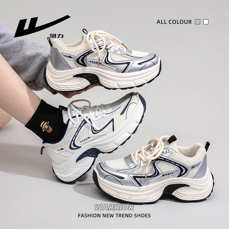 韓国透気春夏スニーカー 大きいサイズ 厚底靴 レースアップシューズ