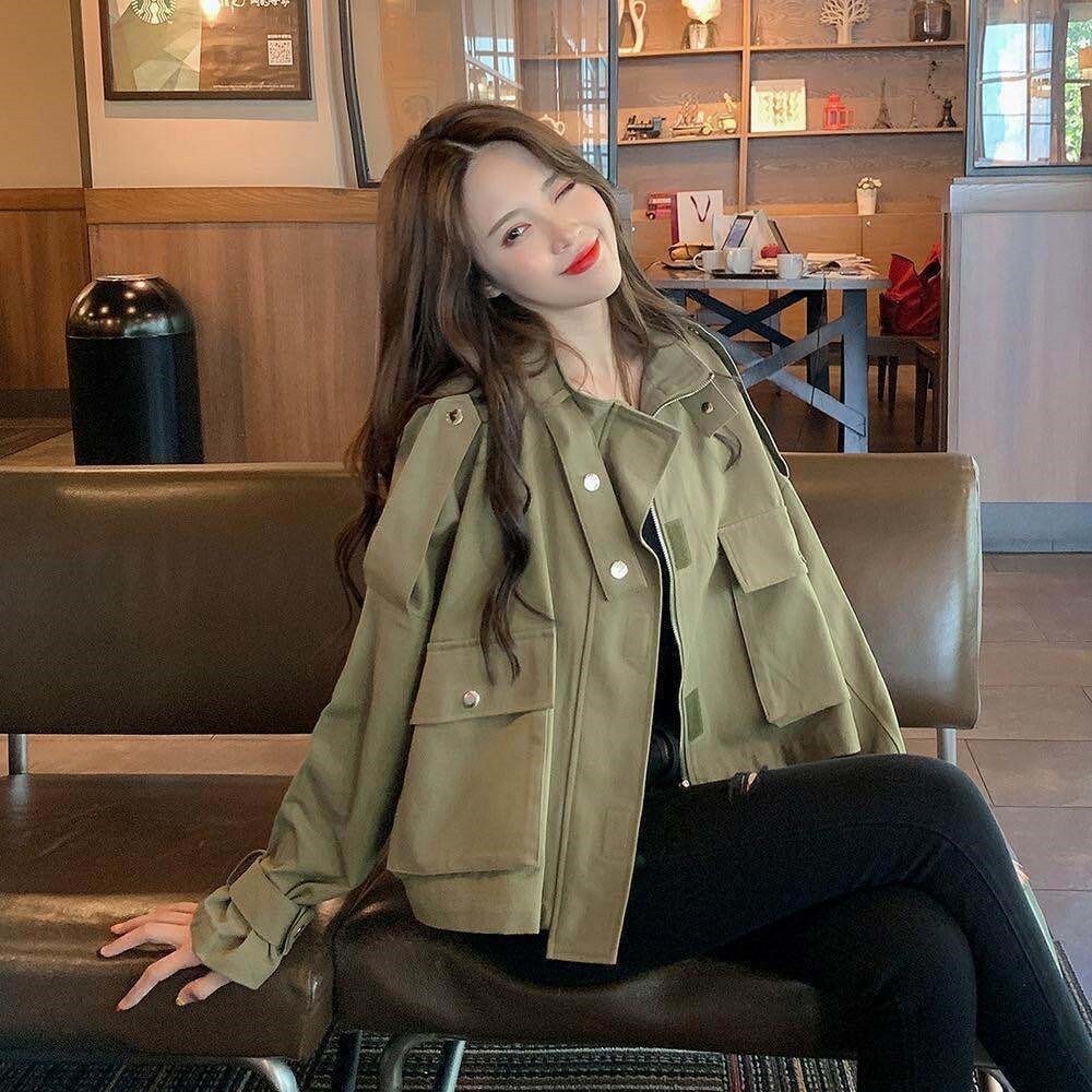 ショート丈ジャケット 魅せる アウター コート ジャケット ブラック 黒 ホワイト 白 グリーン 緑