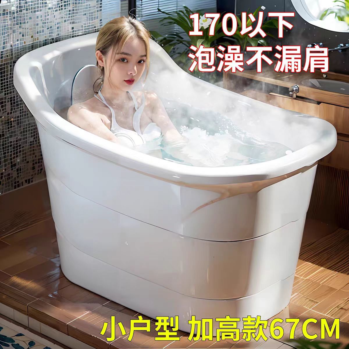 家庭用小戸型風呂桶成人風呂桶全身風呂桶厚い風呂桶大人風呂プラスチック風呂