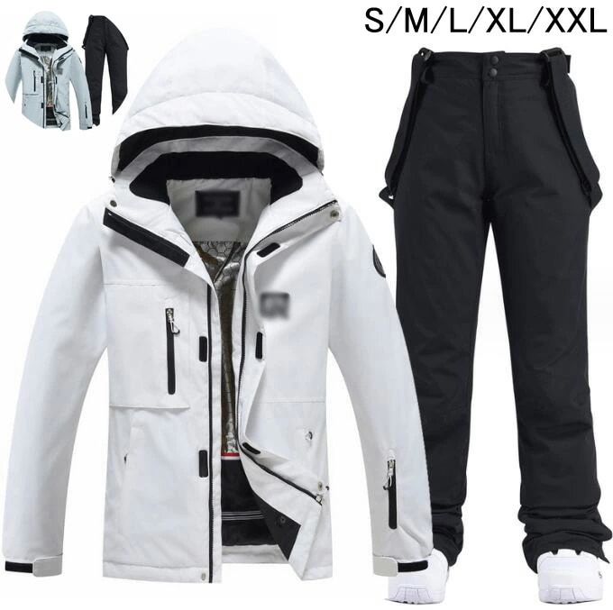 新品セール暖かい メンズスノボウェア スキー ボードウェア スノボーウェア レディース 可愛い スノボ ウェア 韓国風 男女兼用 スキーウェア 2点セット ジャケット パンツ 防寒 防水 サスペンダー