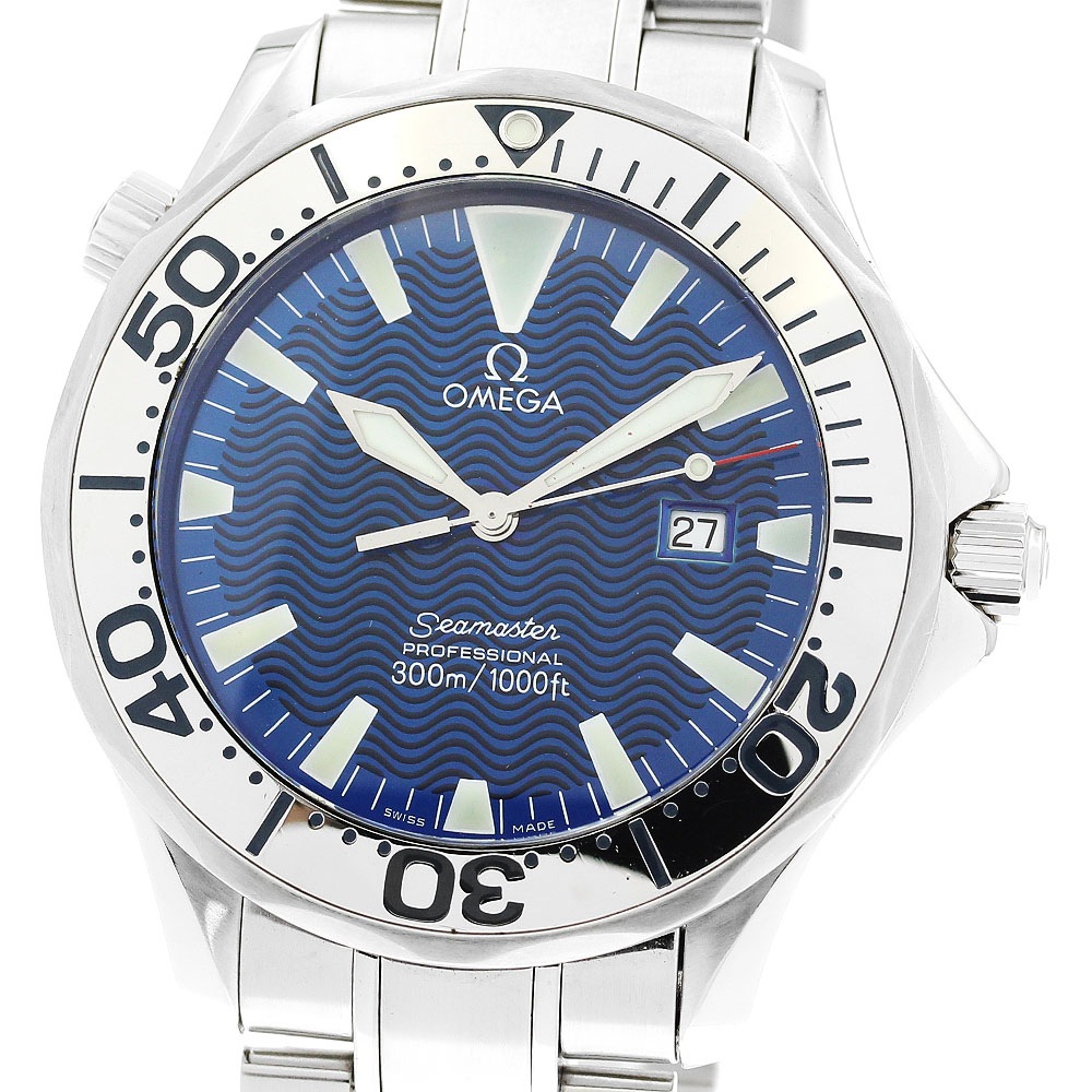 オメガ OMEGA 2265.80 シーマスター300 デイト クォーツ メンズ 保証書付き_880204【中古】