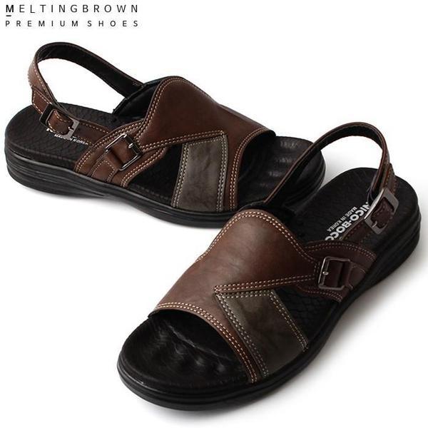 男性用レザーサンダル 高級オフィスサンダル 男性用レザーサンダル MK31