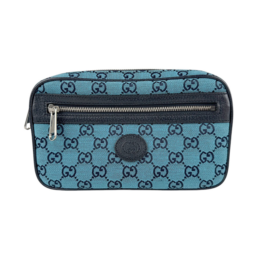グッチ GUCCI ウエストバッグ ベルトバッグ GGキャンバス/レザー ブルー/ネイビー シルバー メンズ 658657 z4204 51,000円