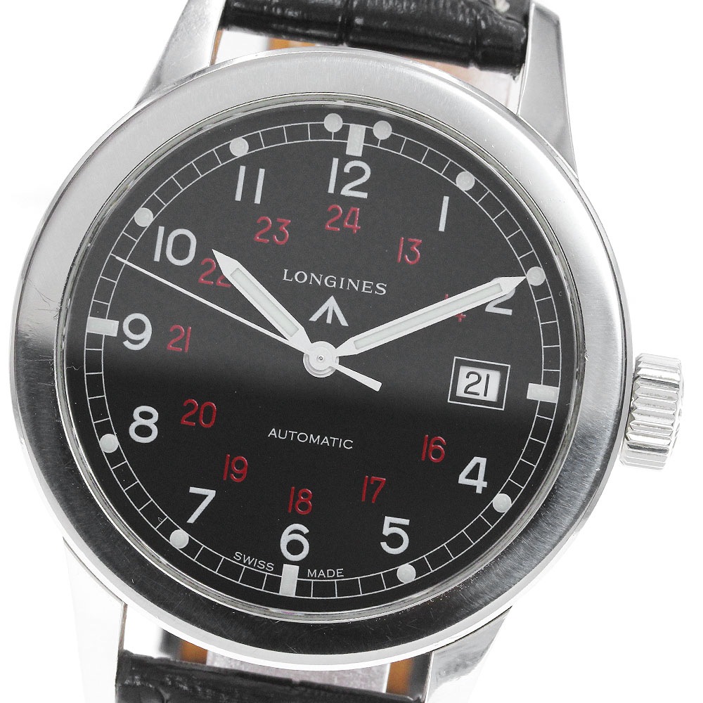 ロンジン LONGINES L2.832.4 ヘリテージ ミリタリー デイト 自動巻き メンズ 保証書付き_837822【中古】