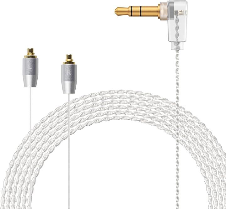 Aurora リケーブル イヤホンケーブル 2芯 高純度OFC銀メッキ SENNHEISER ゼンハイザーに適合する 極細タイプ(IE300/IE600/IE900用, 3.5mm)