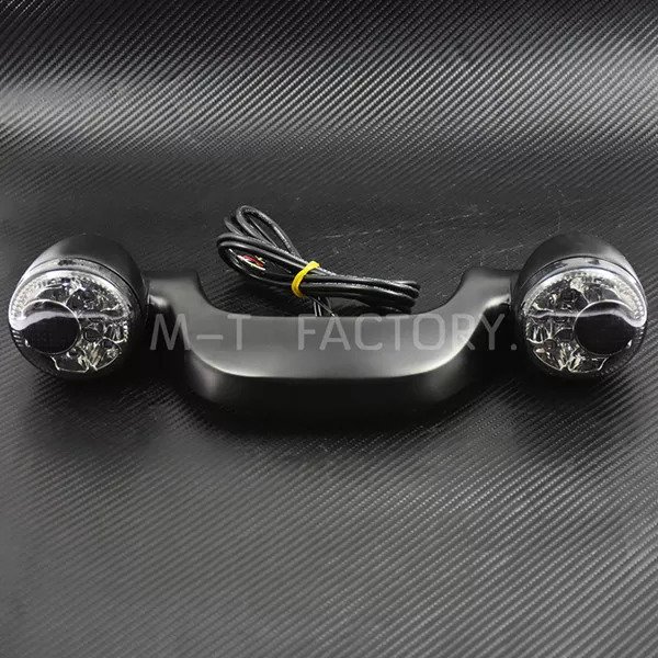 オートバイ煙 リア LED ブレーキライトターン信号バーランプブラック & クロームハーレーツーリングストリートロードグライド王20102021 19