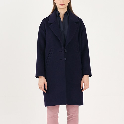 MInimal Tailored Loose Fit Wool Coat_BLUE-NAVY