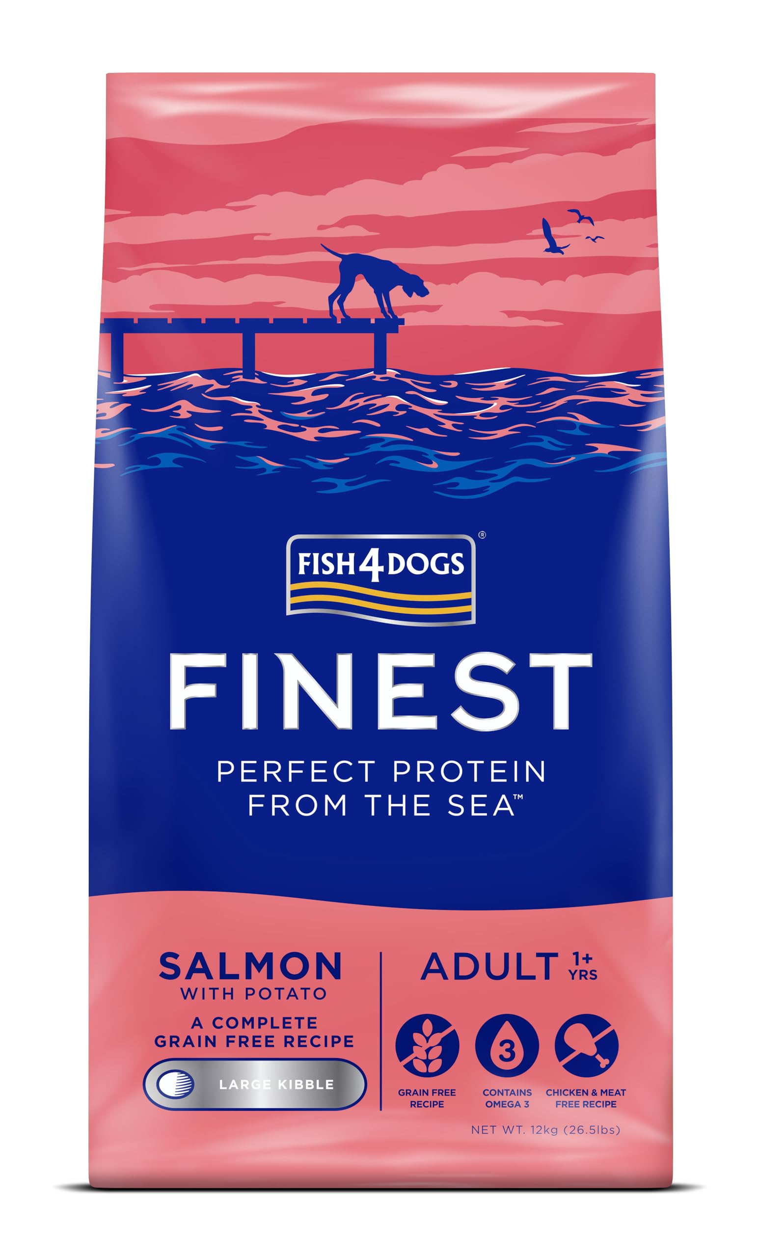 フィッシュ4ドッグ FISH 4 DOGS ドッグフード ファイネスト サーモン 大粒 12kg