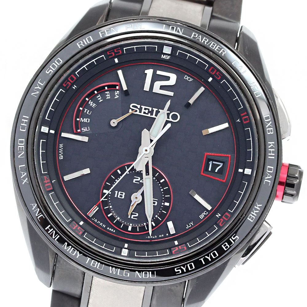 セイコー SEIKO SAGA267/8B63-0AS0 ブライツ フライト エキスパート ソーラー電波 メンズ 美品 箱・保証書付き_837962【中古】