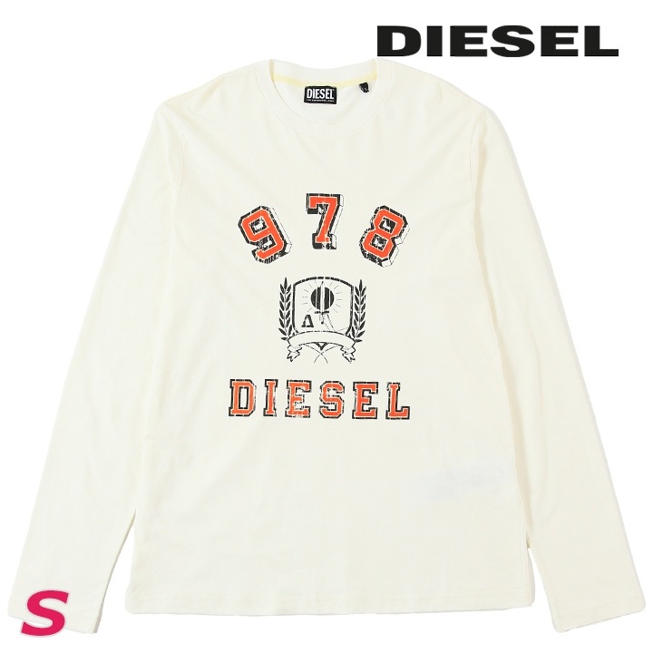 長袖Tシャツ カットソー メンズ T-DIEGOR-LS-E1 クラックプリント スリムフィット die-m-t-f8-26c