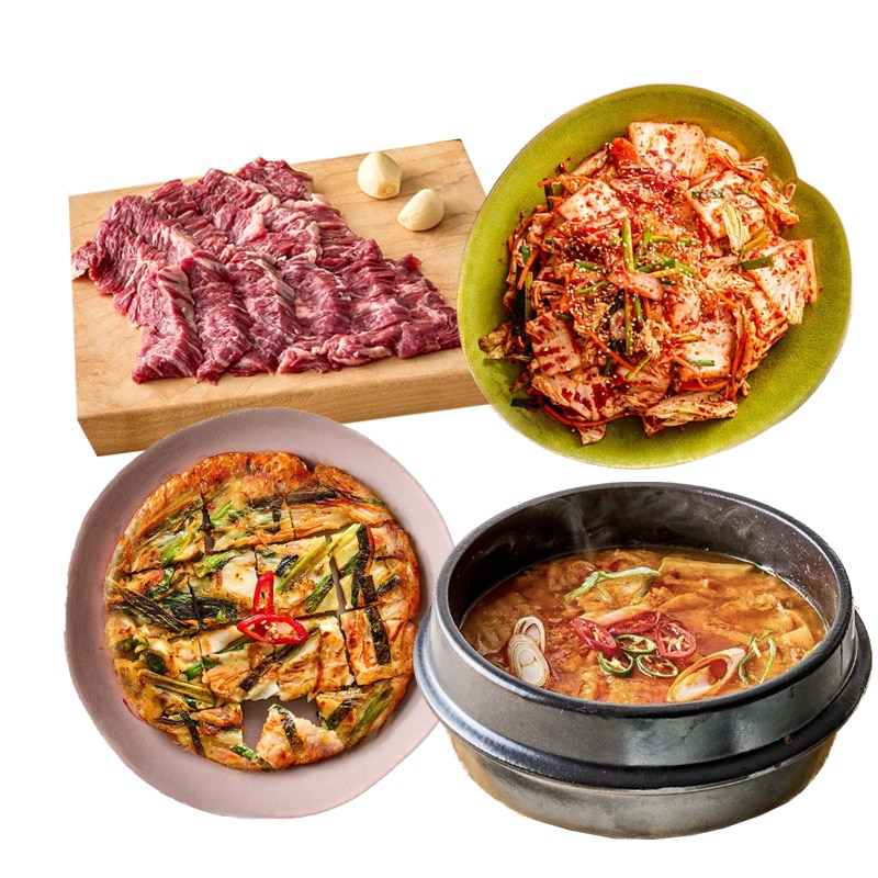 【JNH】ホリデーバラエティーセットC ミールキット 手作り焼肉セット 浅漬けキムチ 海鮮チヂミ キムチチゲ 韓国料理 簡単調理 時短料理 韓流料理 韓国グルメ