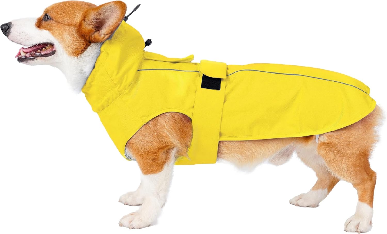 犬用レインコート防水・防風・防雪・通気性着脱簡単リード穴付き反射材使用サイズ調節可能小型・中型・大型犬用四季通用材質：防水素材使用シーン：雨・雪日の散歩サイズ：XL色：黄色