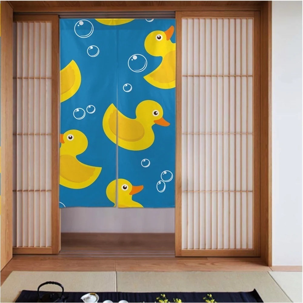 カーテン3456in 黄色-ゴム-アヒル-b 良いドレープ滑らかでしわになりにくい