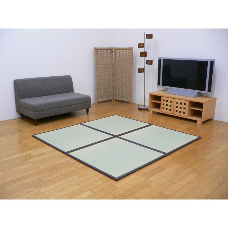 イケヒコ　ユニット畳　天竜BR 半畳4枚セット（い草使用／／82×82×1.7cm／連結ジョイント付き）