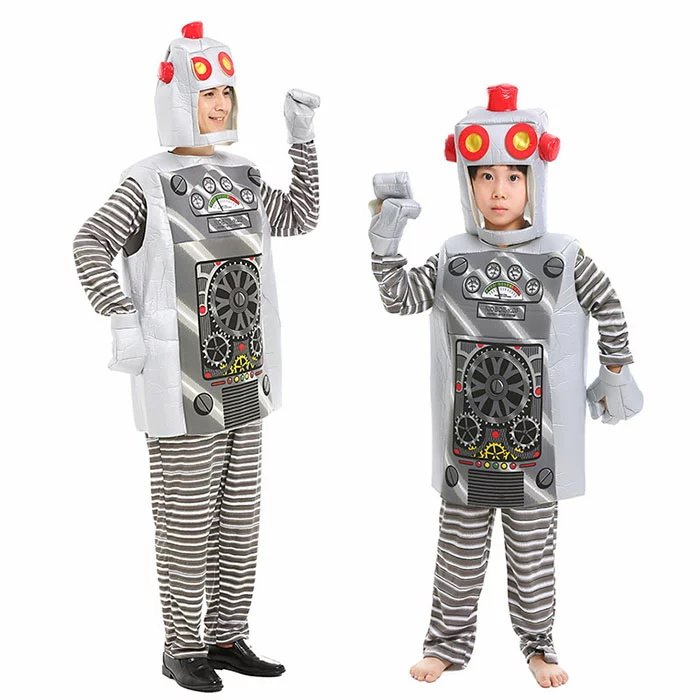 ハロウィン 衣装 ロボット エイリアン RETRO ROBOT 　着ぐるみ 子供用　大人用 キッズ パパ 男性用親子ペア服 Cosplay　男の子　コスプレ メンズ ハロウィン
