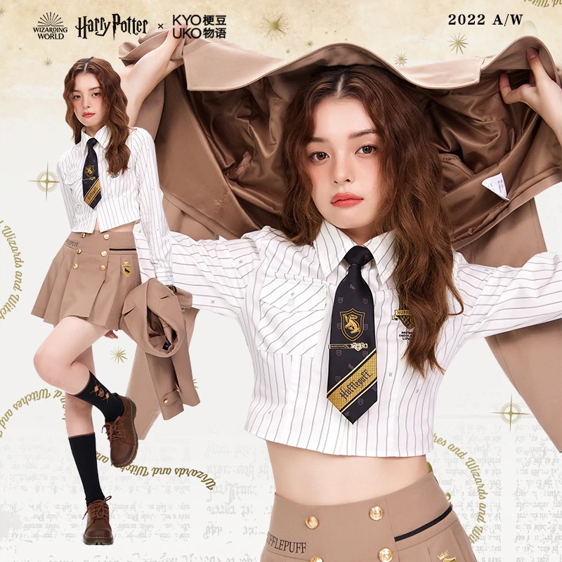 ハリー・ポッター カレッジ ストライプ ウエスト右肩長袖シャツ
