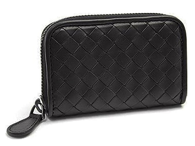 BOTTEGA VENETA 114075-V001N-1000 ボッテガヴェネタ コインパース ラウンドファスナー小銭入 イントレチャートラムスキンレザー ブラック