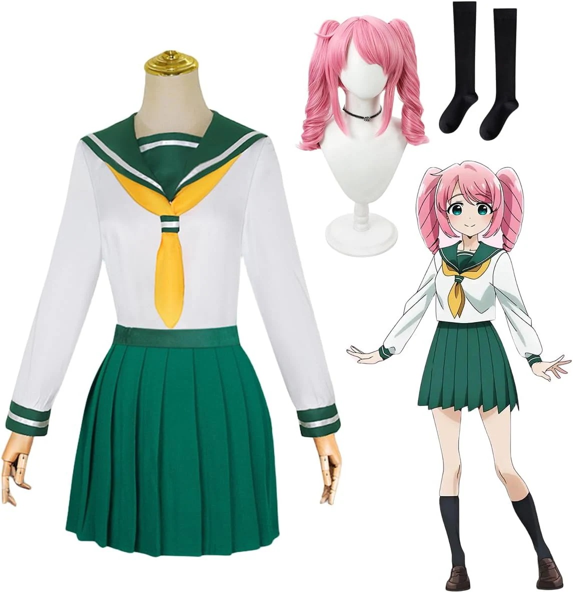 コスプレ衣装 花菱はるか 魔法少女にあこがれてコスプレ 衣装ウィッグ付き JK制服 セーラー服 イベント パーティー 変装 演出服 クリスマス パーティー