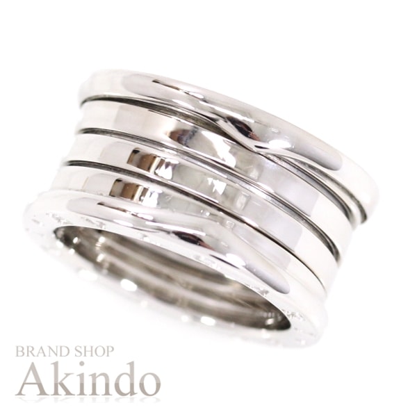 【新品同様】ビーゼロワン リング K18WG B-zero1 4バンド #53 12号 指輪 ホワイトゴールド 750 WG メンズ レディース エレガント ジュエリー オシ