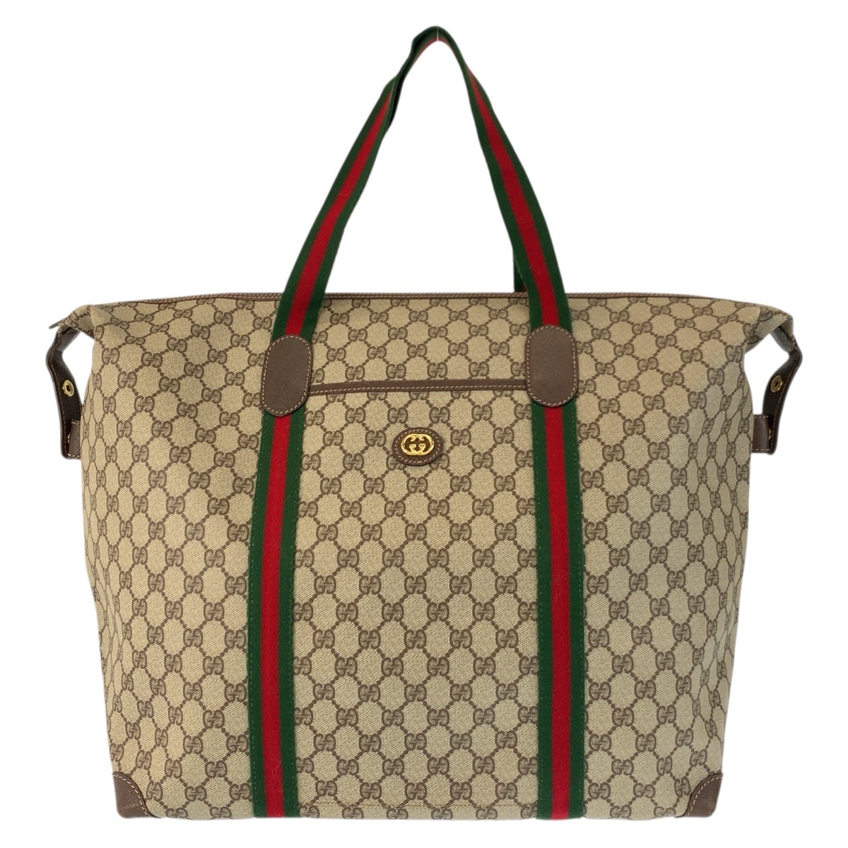美品 ヴィンテージ シェリーライン ベージュ ブラウン GGスプリームキャンバス 012 39 6211 ボストンバッグ トートバッグ レディース 601692