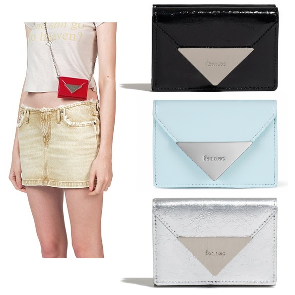 [韓国の人気商品] CRINKLE TRIANGLE TRIPLE WALLET D