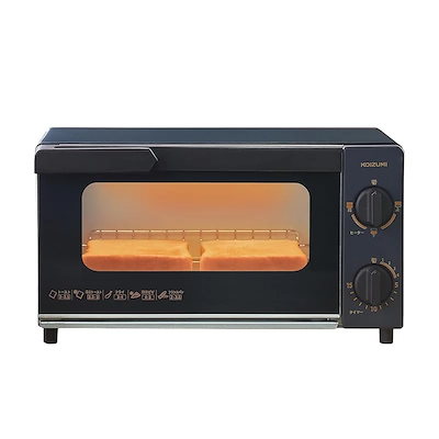 他サイト： コイズミ オーブントースター 2枚焼き タイマー15分 温度調節3段階 トレー付き お手入れカンタン 1000W ブラック KOS-1032/Kの商品画像