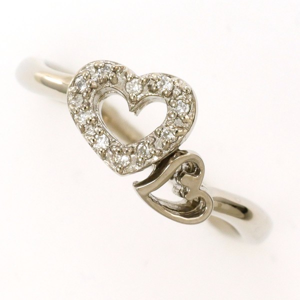 K18 18金 WG ホワイトゴールド リング 指輪 11号 ダイヤ 0.06 ジュエリー 中古