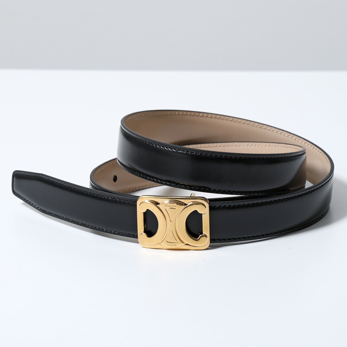 CELINE セリーヌ ナローベルト Reversible Medium 25MM リバーシブル ミディアム 45BIZ3APD.38LN レディース フレーム トリオンフ Black/Nude 64,576円