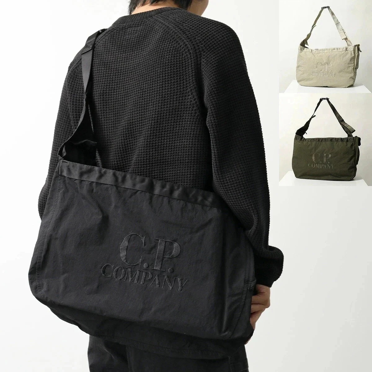 C.P.COMPANY シーピーカンパニー ショルダーバッグ 17CMAC085A 110188G Plain Paper Touch Logo Handbag