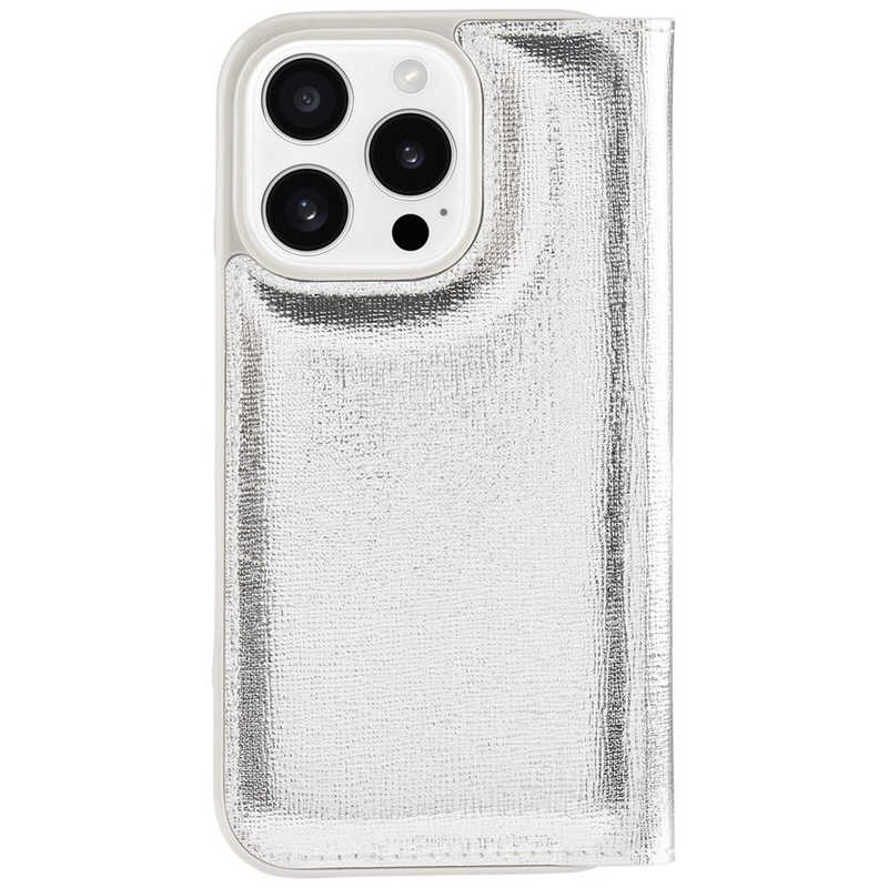 KATESPADE　iPhone 16 Pro Kate Spade Folio Case - Recycled Metallic Silver Metallic Silver　KS055470