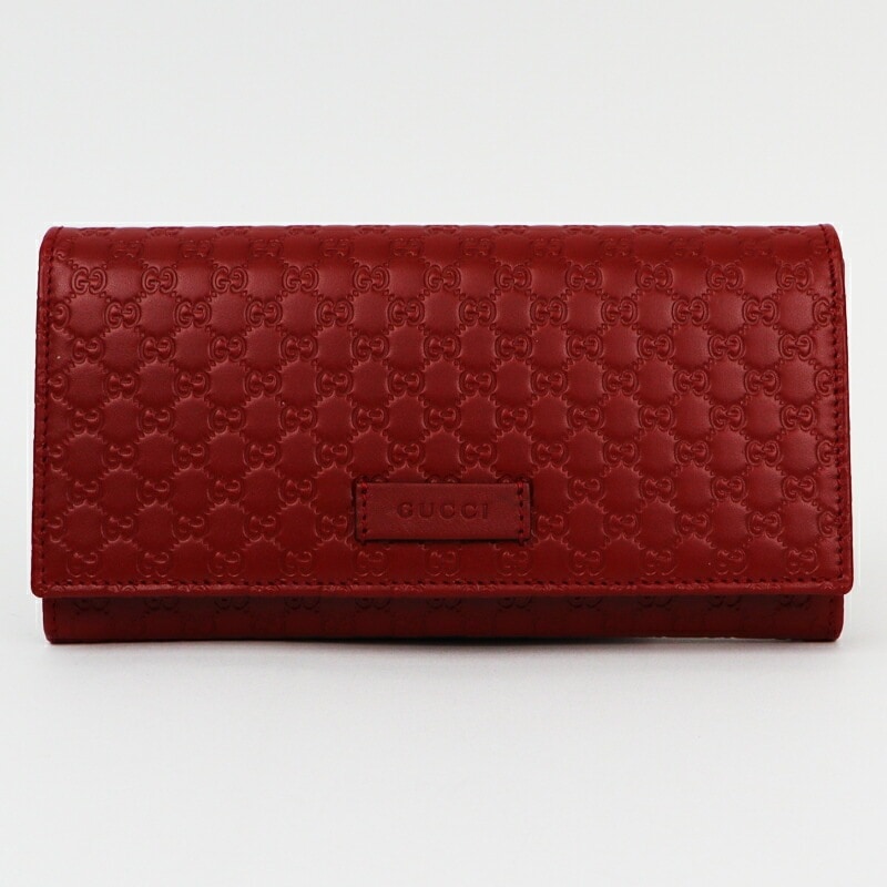 GUCCI 449396 BMJ1G 6420 マイクログッチシマ ロングウォレット レザー Red 赤 レッド Micro Guccissima long wallet 二つ折り財布 2つ折り財布 42,911円