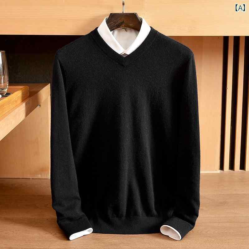 セーター メンズ ニット トップス 冬 暖かい ファッション 秋冬 Vネック ビジネス カジュアル シャツ