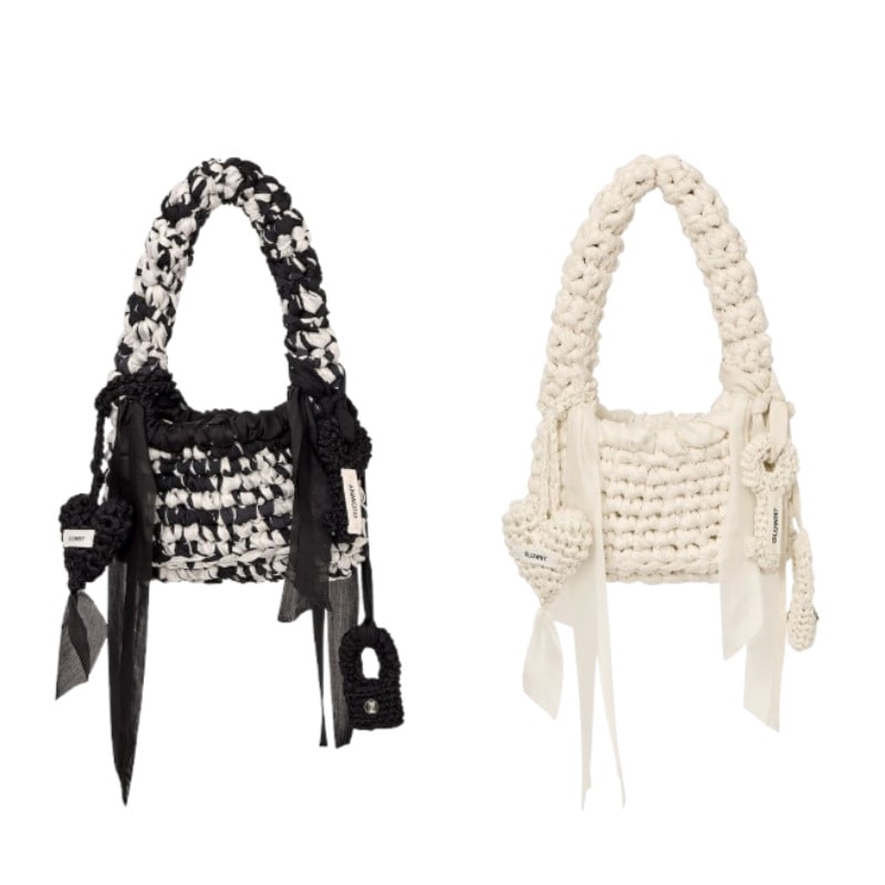 KIRA BRAIDED BAG ハンドメイド ニット トートバッグ (2カラー)