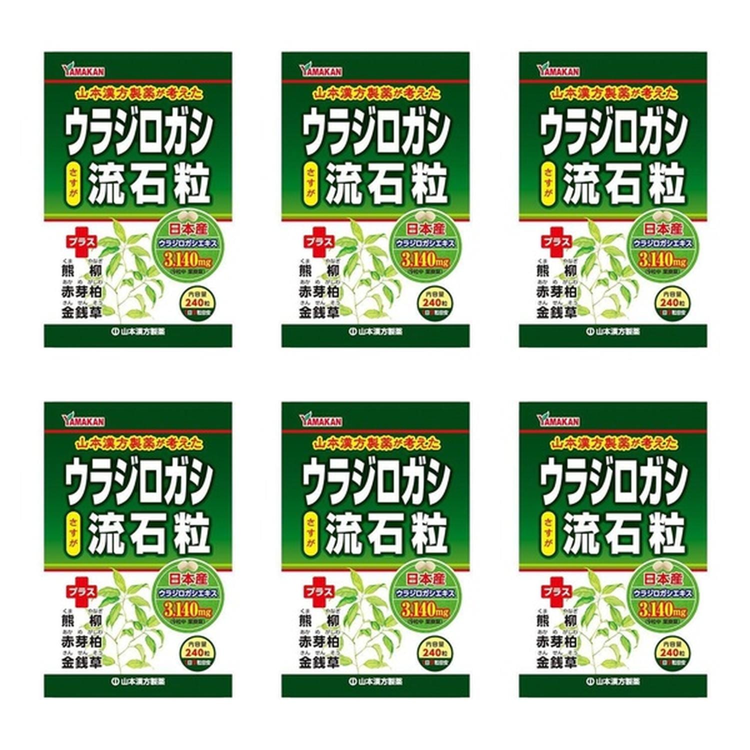 6個セット 山本漢方製薬 ウラジロガシ 流石粒 240粒