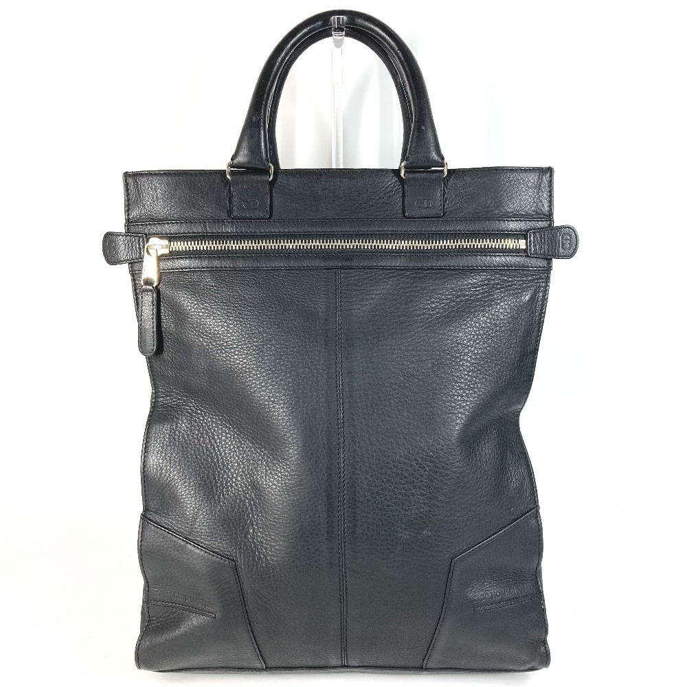 DIOR HOMME ディオール・オム トートバッグ ロゴ ハンドバッグ カバン ビジネスバッグ 縦型トート レザー ブラック