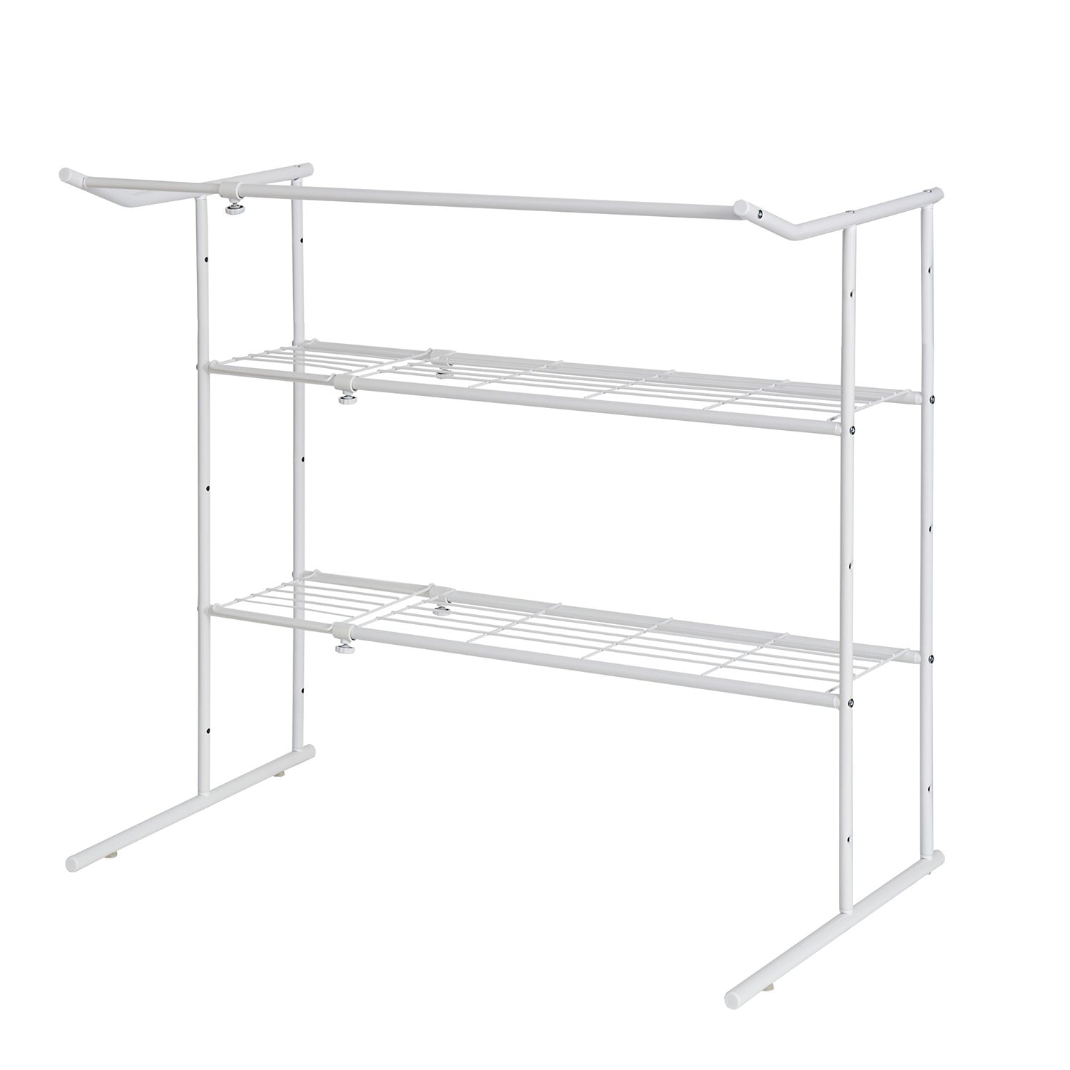 HEIAN SHINDO 押入れ収納棚 ハンガーパイプ付 横伸縮 ホワイト 幅76~105cm 高90cm 奥行56cm OHW-40 平安伸銅工業