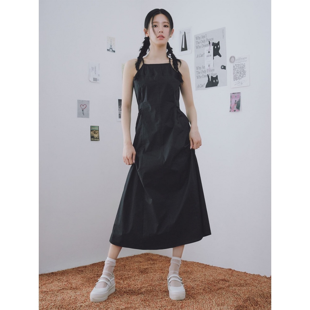 CITYBREEZE ホルターネック ロングワンピース BLACK